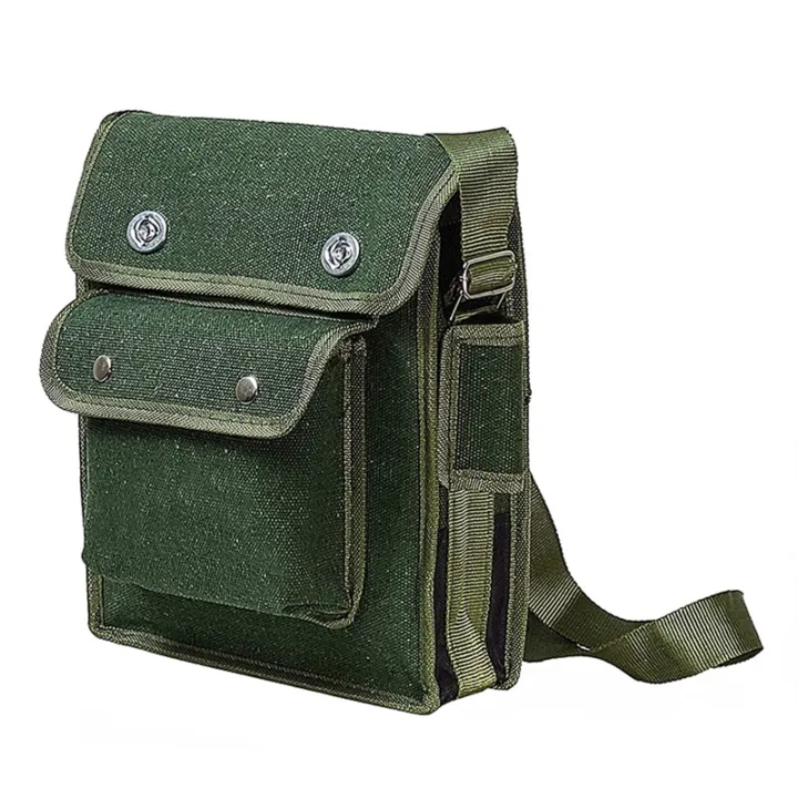 Canvas Tool Bag, Shoulder Strap Small Tool Pouch, Maintenance Lineman
