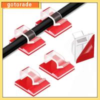 GOTORADE 50pcs ใช้งานได้จริง บริษัทแน่นแน่น ที่ยึดสำหรับยึด สายรัดหัวเข็มขัด ที่จัดระเบียบของ ที่ยึดที่ยึด ที่หนีบสายเคเบิล การจัดการสายไฟ คลิปสายเคเบิล