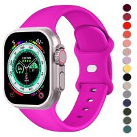 Tali Silikon untuk Apple Watch Band Ultra 49Mm Seri 8 7 41Mm 45Mm Korea 44 Mm 40Mm 38Mm 42Mm Gelang Olahraga Iwatch 6 5 4 3 SE