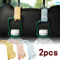 2pcs Cute Cat Car Hook Car Seat Hanger Hooks Back Seat Organizer Bags Clothes Sundries Hanger Creative Auto Accessories
