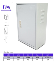 ตู้ไซร์ มาตรฐาน ตู้เหล็ก  เเบบธรรมดา ติดตั้งภายใน รุ่น PM PM-1 ขนาด 30x45x17 Cm