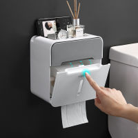 Toilet Tissue Box Waterproof Non-Perforated Paper Box Bathroom Pumping Box Creative Drawer Paper Holder Multifunction Shelf