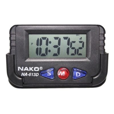 FTEE78 Clock นาฬิกาติดรถยนต์ Nako รุ่น Na-613D ตัวเลขดิจิตอล ติดกับคอนโซลรถยนต์ นาฬิกาตั้งโต๊ะเเบบพกพา 3 in 1 (ติดรถ/จับเวลา) บอกวัน,วันที่,เดือน ใช้ง