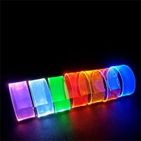 【CW】 LED Flashing Bracelet Adult Children Battery Magnetic Wristband Parent-child Night Running Luminous Bracelets Kids Party Toys