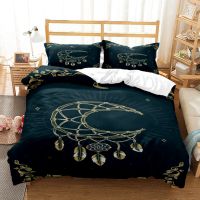 Magic Astrology Esoteric Gold Print Three Piece Set Fashion Bedding Article Children or Adults for Beds Quilt Covers Pillowcases