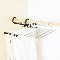 Pant Rack Shelves 5 IN 1 Stainless Steel Multi-functional Wardrobe Magic Hanger Clothes Organizer 4 Clothes Hangers Pegs