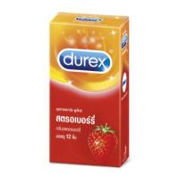 Durex Strawberry ถุงยางอนามัย ดูเร็กซ์ สตรอเบอร์รี่ ขนาด 52.5มม (1กล่องบรรจุ 12ชิ้น)