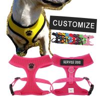 【jw】☑№☎ Personalized Dog Harness Custom Name Label Tag Mesh Nameplate Breathable Chest