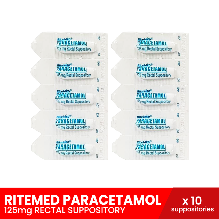 RITEMED Paracetamol 125mg Rectal Suppository for Kids x 12 (For the
