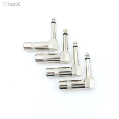 4pcs 1/4 Inch 6.35mm Jack Right Angle Male Mono Plug L-shape Connector For Guitar Audio Microphone Accessories