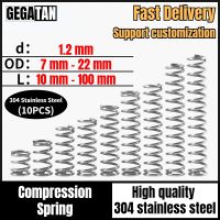 10 Pcs Wire Diameter 1.2 mm Compressed Spring 304 Stainless Steel Return Springs Spot Goods Spring OD 7mm-22mm Length 10mm-100mm