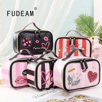 【CW】✐▩✚  FUDEAM Leather Multifunction Toiletry Storage Organize Handbag Female Makeup