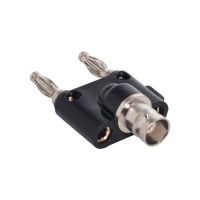 CY CY Cable BNC Female Jack to Two Dual Banana Male Plug Pin RF Splitter Connector Adapter