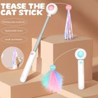❍✘ Telescopic Cat Stick Toy Tassel Cat Toys Teaser Wand Kitten Playing Laser Pen Pointer Toys Interactive Cat Toy Pet Cats Supplies