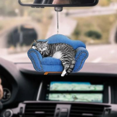 【jw】♨✼❅  2d bonito gato filhote de cachorro carro pendurado cament gatinho simulação modelo criativo decoração interior do animal acrílico pingente brinquedo miúdo presente