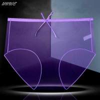 Size Plus Briefs Mesh Dry Quick Panty Bowknot Perspective Lady Sexy Panties Transparent Underwear Women