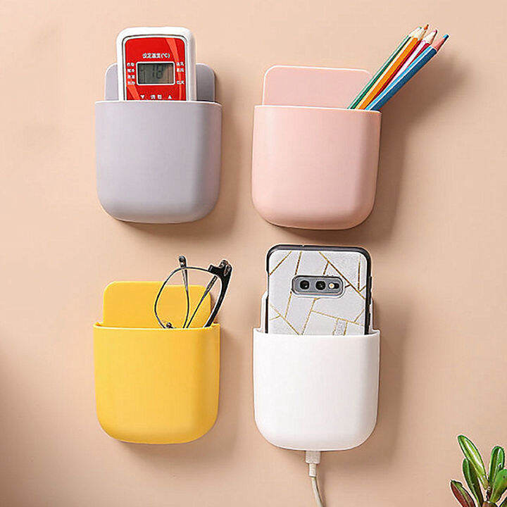 Wall Mount Phone Holder SelfAdhesive Wall Organizer Storage Box