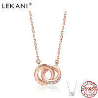 2021LEKANI 925 Sterling Silver Double Loops Zircon Necklace High Quality Women Collarbone Chains The New Listing Fine Jewelry