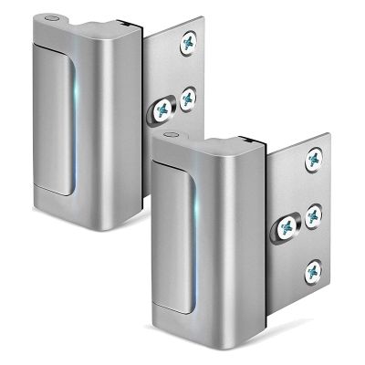 Safety Door Lock Child Proof Door Reinforcement Lock Can Withstand 800 Pounds (Silver-2 Bag)