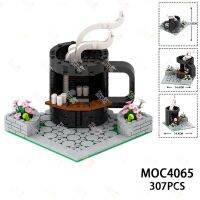 City Creative Coffee Shop ​MOC Building Blocks Coffee Cup Architecture Scene DIY Assembled Bricks Toys For Children Gift MOC4065