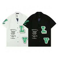 L V Letter Printing Trendy Brand Wizard of Oz Thin Shirt Unisex Casual All-match Short-sleeved