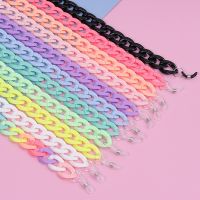 Retro Bright Acrylic Sunglasses Chain Straps Lanyards Transparent Color Reading Glasses Hanging Neck Glasses Chain