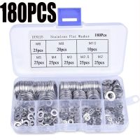 180pcs Stainless Steel Sealing Solid Gasket Washer M2 M2.5 M3 M4 M5 M6 M8 M10 Sump Plug Oil For General Repair Seal Ring Set