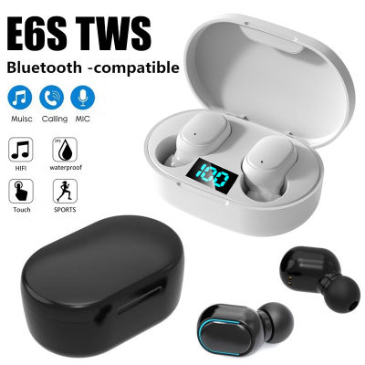 HIFI E6S TWS True Wireless Earbuds HD Sports Headphone In Ear Handsfree Earphone Fone De Ouvido 5.0 Bluetooth Headset For Xiaomi