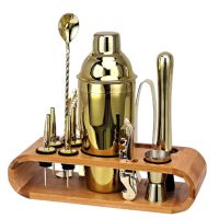 Cocktail Bar Set Mixology Bartender Kit: 12-Piece Bar Tool Set with Stylish Bamboo Stand