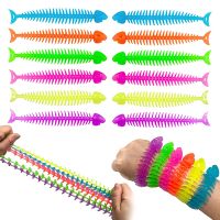 1Pc Fishbone Stretch String TPR Rope Anti Stress Fidget Autism Vent Decompression Adults Kids Fun Game