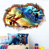 Pokemon Three-Dimensional Wall Stickers Pikachu Lucario Arceus Poster Living Room Bedroom Background Wall Mural Self-Paste Paper