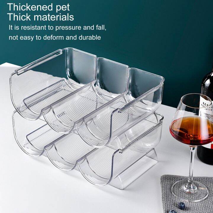 Acrylic Stackable Water Bottle Holder Kitchen Pantry Refrigerator