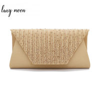 Luxy Moon Envelope Clutch Party Bag Womens Evening Bags Wedding Crystal Gold Purse Elegant Shoulder Bags for Women ZD1455