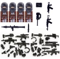 4PCS/lots Armed elements villain WW2 Army MOC Military Building Blocks Figures Soldier Weapons Bricks Mini Toys for Children