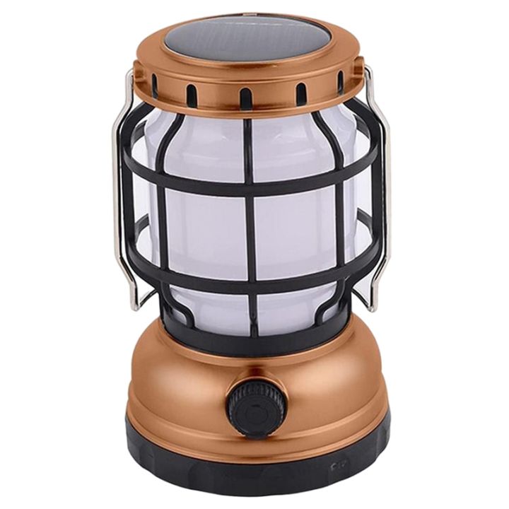 LED Retro Portable Lamp Outdoor Camping Lantern Dynamic Flame