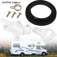 SanDslk ชุดวาล์วโถส้วม Galaxy RV วาล์วน้ำห้องส้วมเหมาะกับคนตั้งแคมป์ชุดประกอบวาล์วโถส้วมพลาสติกชุดวาล์วโถส้วมสำหรับ RV