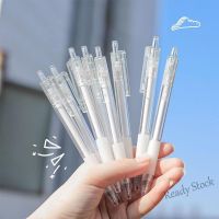 【Ready Stock】 ▨ C13 Transparent Retractable Gel Pen 0.5 mm Black Ink Gel Pen Student School Office Supplies Stationery