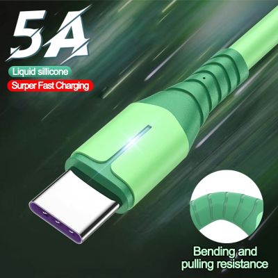 5A Fast Charging cable USB Type C charger cable For samsung Silicone Data Cord Charger for xiaomi huawei USB-C wire Micro cable Docks hargers Docks Ch