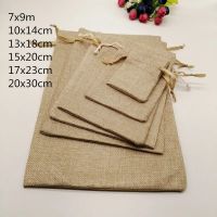 5pcs Fabric Jute Bags Gift Packaging Bag Gift Bag Drawstring Cotton Bag for Christmas Party Wedding Jewelry Pouches Diy Handmade