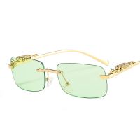 D&amp;T 2021 New Fashion Rectangle Sunglasses Women Mne Luxury Gradients Lens Alloy Leopard Decoration Frame Brand Designer UV400