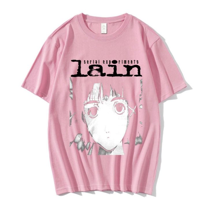 ญี่ปุ่น-anime-serial-experiments-lain-เสื้อยืด-iwakura-สาวการ์ตูน-sci-fi-แขนสั้นเสื้อยืดขนาดใหญ่เสื้อลำลองผู้ชายแขนยาว