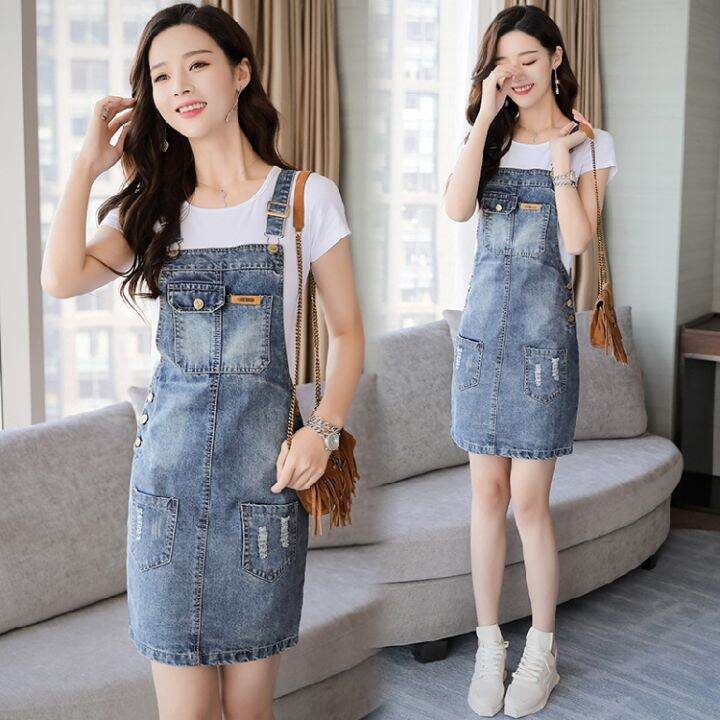 ready-stock-summer-denim-dress-pocket-bodycon-mini-dress-dinner-dress-oversized