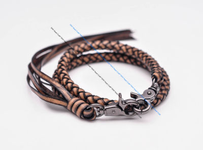 26" 10mm Diam Long Handmade Quality Genuine Cowhide Leather Braided Anti-lost Motocycle Trucker Jean Trousers Pants Wallet Chain