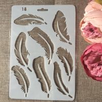 ♤✇✉ 1Pcs 27.5X19cm Feather DIY Craft Layering Stencils Painting Scrapbooking Stamping Embossing Album Paper Card Template