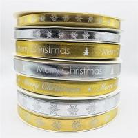 10mm 15mm 5yards Gold/Silver Christmas Decor Printed Christmas Ribbon For Handmade Design Christmas Decoration DIY Gift Wrapping Replacement Parts