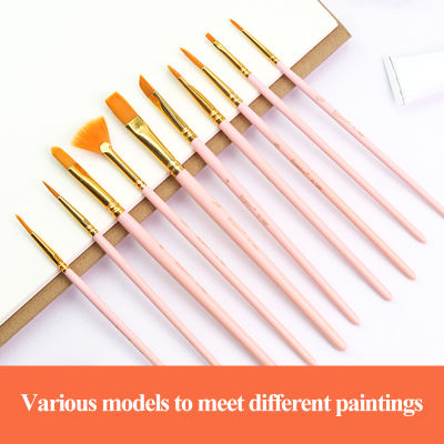 Giorgione Nylon Brushes Different Shapes 7/10pcs Watercolor/Gouache/Acrylic/Oil Painting Brush Round Pointed Paint Pen Supplies