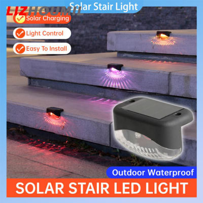 LIZHOUMIL 4pcs Solar Led Stairs Light Outdoor Waterproof Lamps For Outdoor Courtyard Garden Parks Decoration