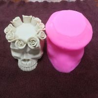 Flower Skull Candle Holder Epoxy Resin Mold Candlestick Casting Silicone Mould DIY Crafts Ornaments Making Tool