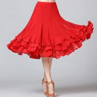 ✗∋ Lady Ballroom Dance Skirts Female Waltz Modern Dancing Skirts Tango Performance Costume National Standard Dance Skirts