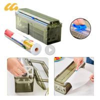 Plastic Cling Wrap Dispenser Refillable Wrap Cutting With Slide Cutter For Aluminum Foil Wax Paper Cutting Boxes Kitchen Gadget